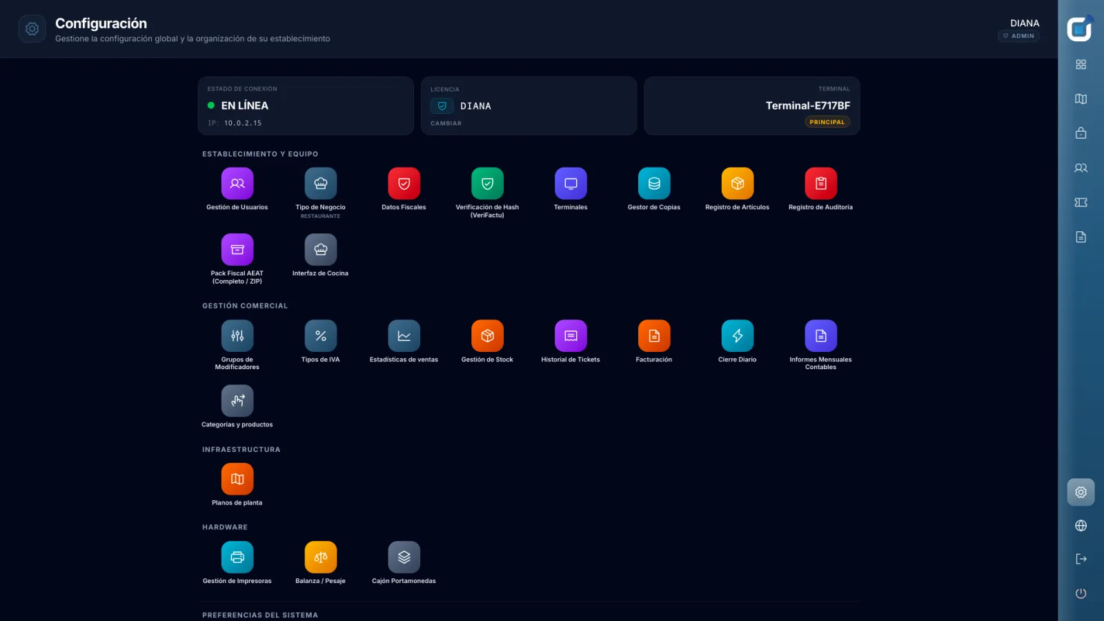 Settings with audit log